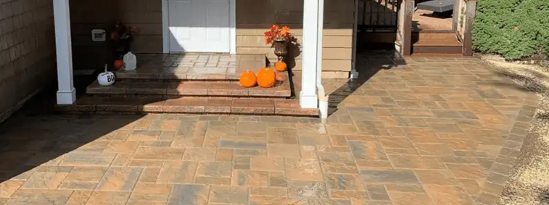 paver patio with front steps