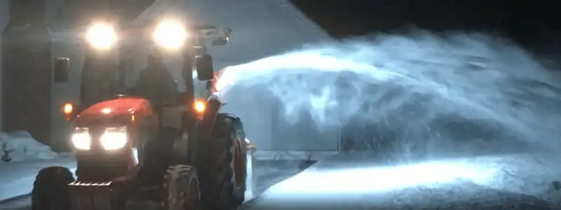tractor with a snow blower