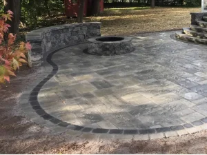 Backyard Outdoor Firepit Built By Scenic Landscaping & Property Maintenance