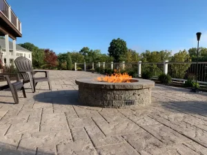 Backyard Outdoor Firepit Built By Scenic Landscaping & Property Maintenance