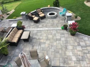 Backyard Outdoor Firepit Built By Scenic Landscaping & Property Maintenance