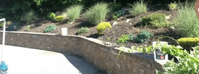 a backyard retaining wall