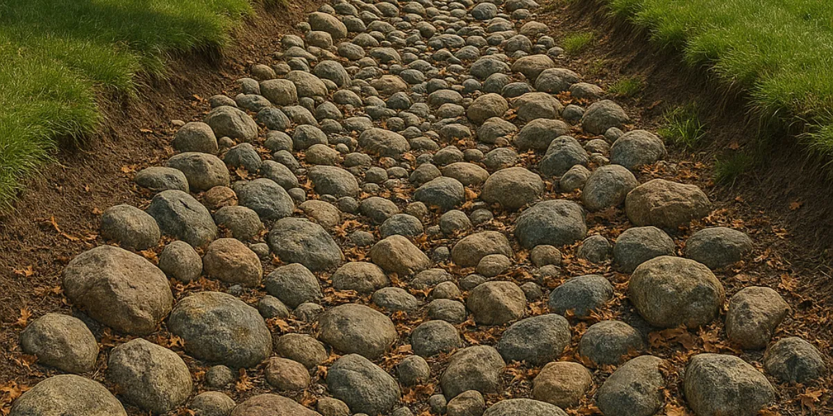 Drainage swale install