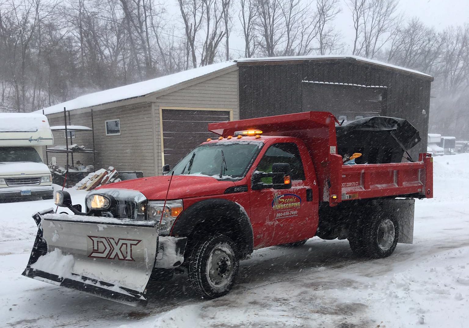 snow plowing truck